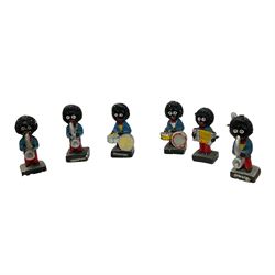 Six Robertson Jam plaster Golly band figures 