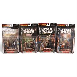 Four Hasbro Star Wars 3.75 inch figure Comic Packs, comprising The Hunt for Aurra Sing #31...