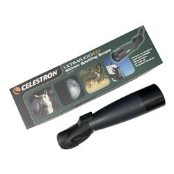Celestron Ultima 100ED zoom spotting scope, model no. 52253, carrying case, instruction manual and in original box