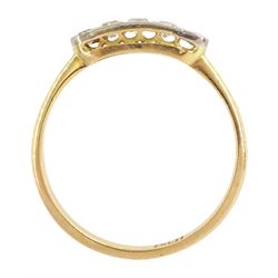 Early 20th century gold five stone old cut diamond ring, stamped 18ct, total diamond weight approx 0.30 carat