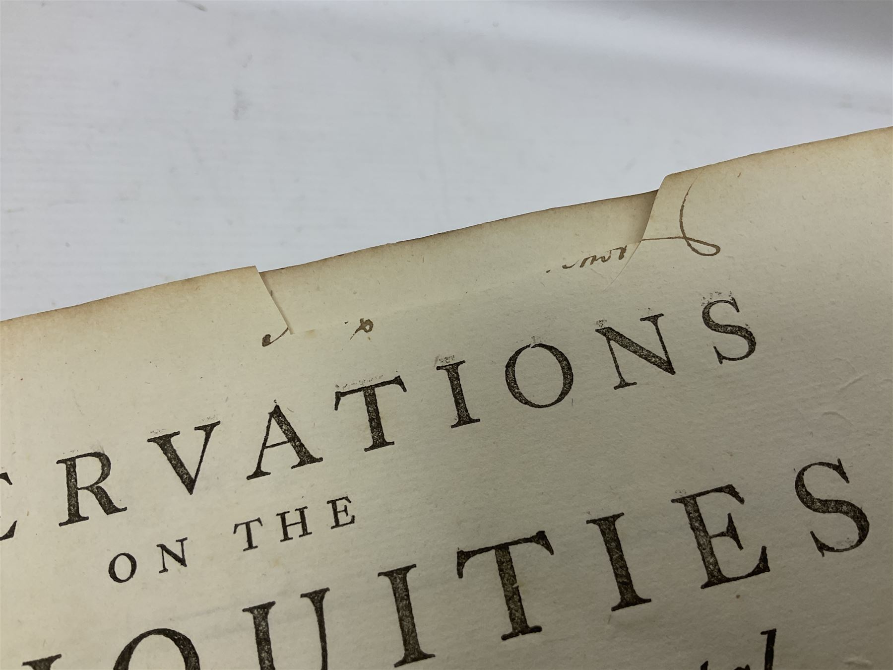William Borlase; Observations on the Antiquities Historical and Monumental of the County of Cornwall, 1754, printed by W. Jackson, High Street, Oxford, leather bound iwth gilt detailing and lettering to spine