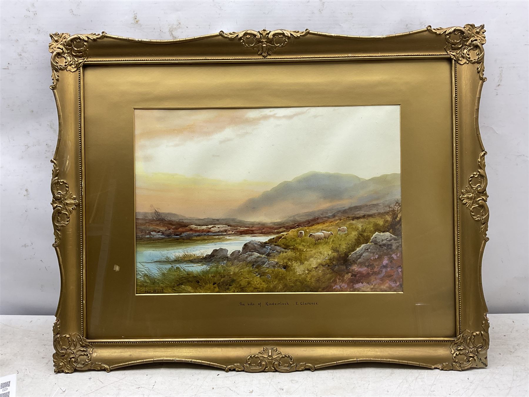 E Clarence (British 19th Century): 'The Hills of Kindairloch', watercolour signed 35cm x 50cm 