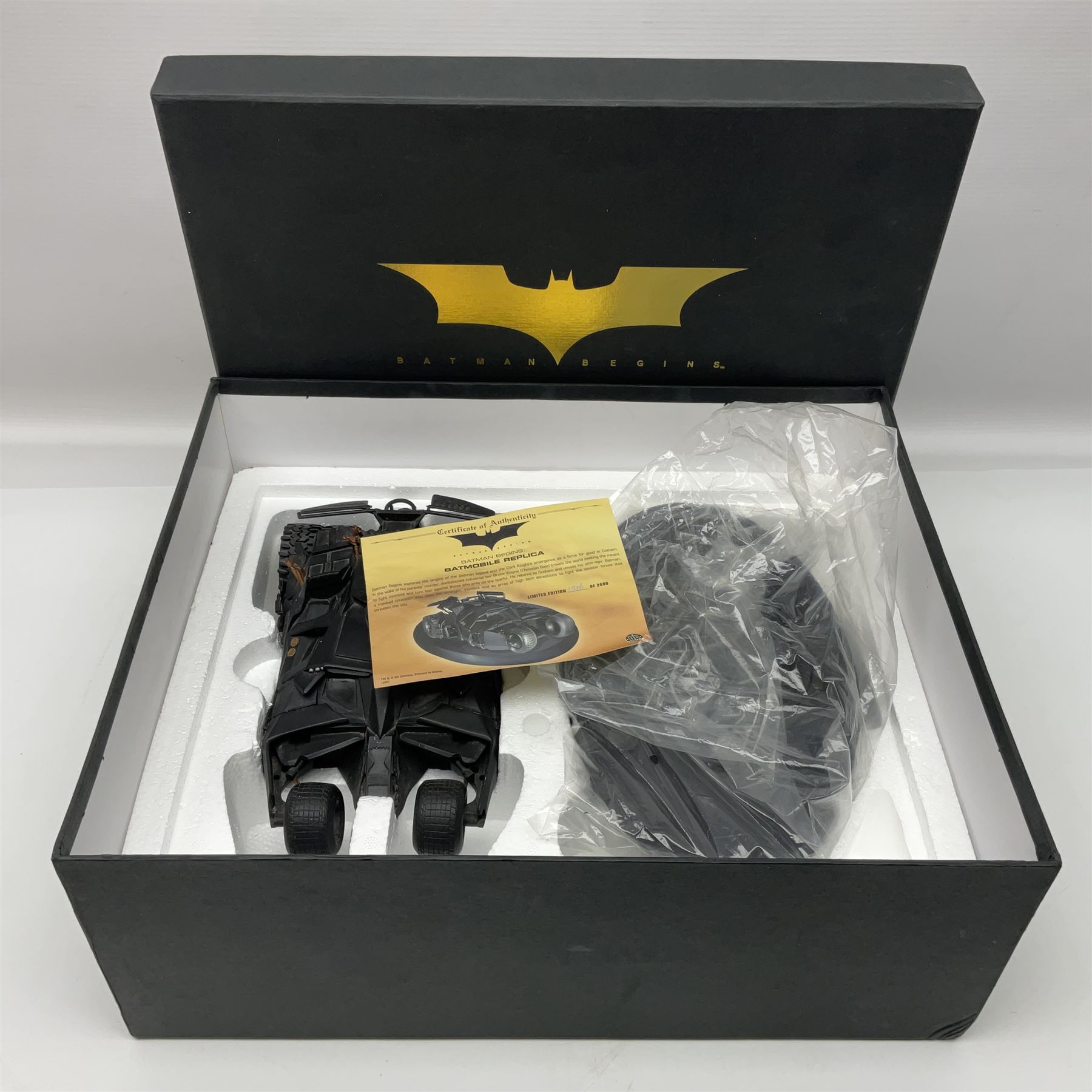 DC Direct Gallery ‘Batman Begins’ Batmobile Replica no. 1906/2600, with original box and certificate of authenticity 