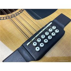 Washburn 12 - string acoustic guitar, model D10S12; serial no.G02052845; L107cm; in CNB soft carrying case