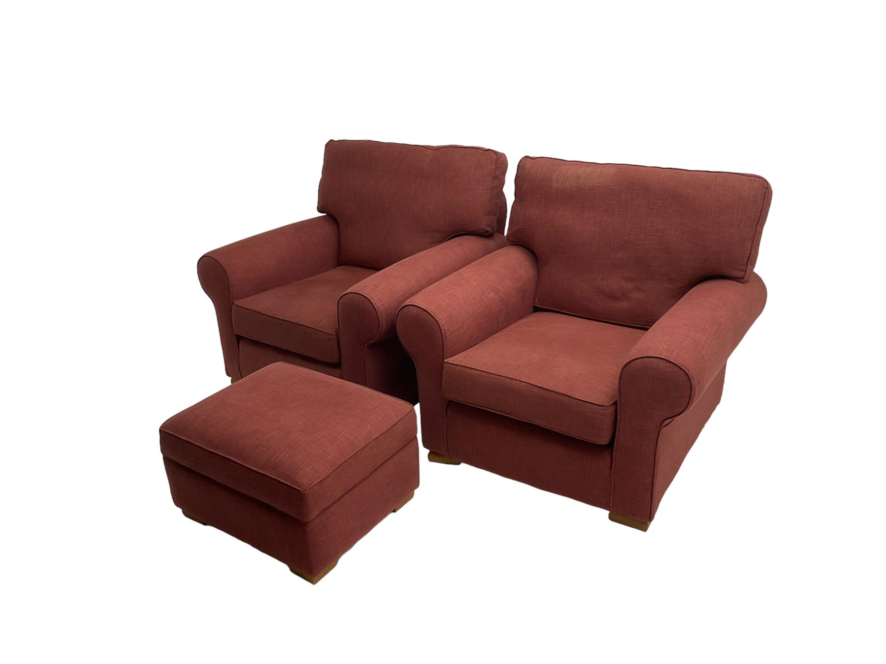 Multiyork traditional three seat sofa upholstered in claret red