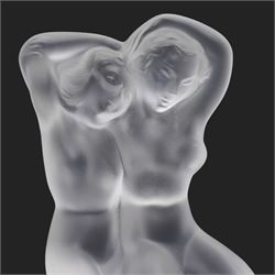 Lalique crystal figure 'Le Faune', signed Lalique France, H14cm 