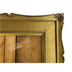 Frames - Early 20th century swept gilt frame, aperture 34cm x 53cm overall 65cm x 83cm 