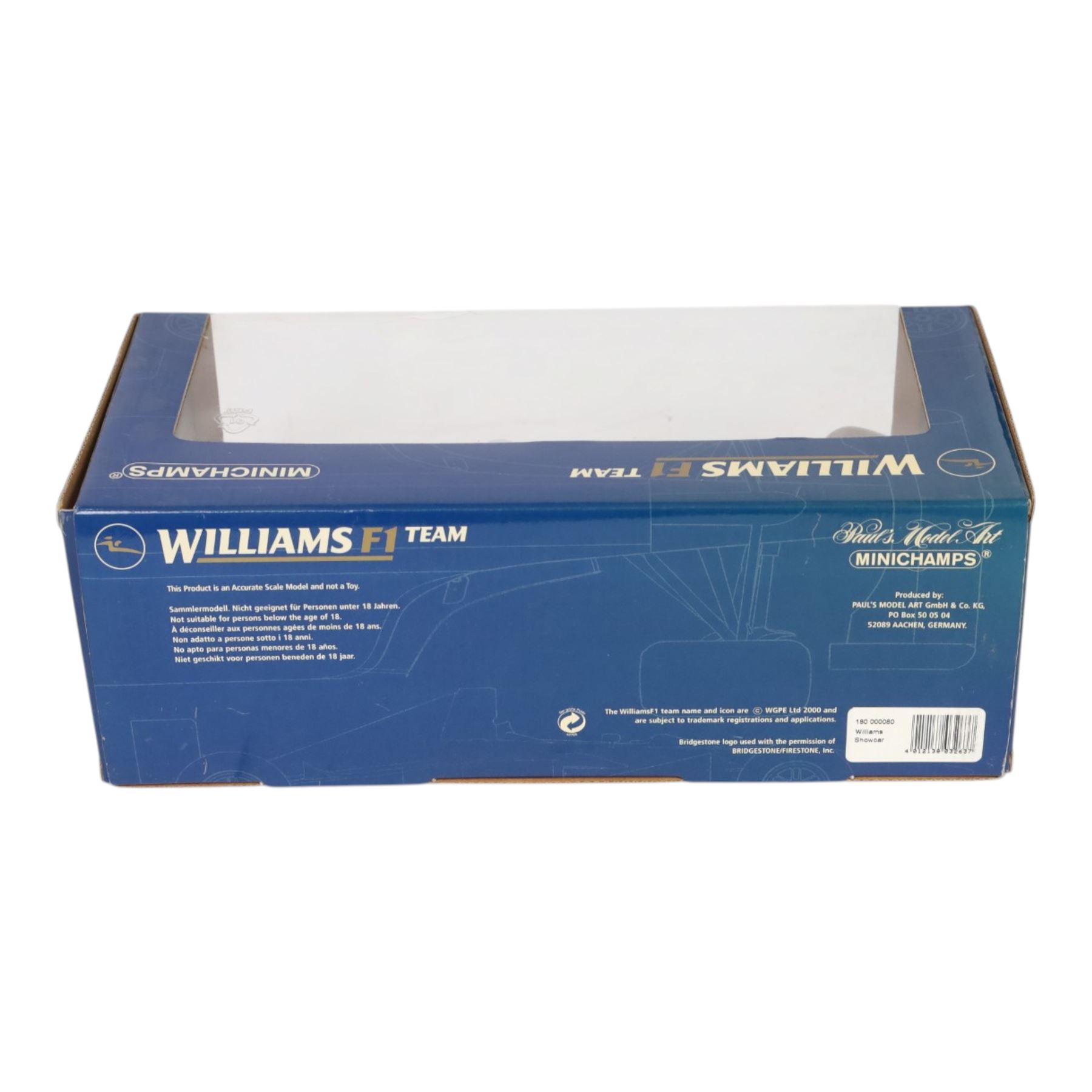 Three signed limited edition 1:18 scale Formula One models, comprising Hot Wheels Jordan EJ12 signed by Takuma Sato, Hot Wheels Jaguar Racing R2 signed by Eddie Irvine and a Minichamps Williams F1 Team model signed by Jenson Button, 1:18 scale model, all boxed