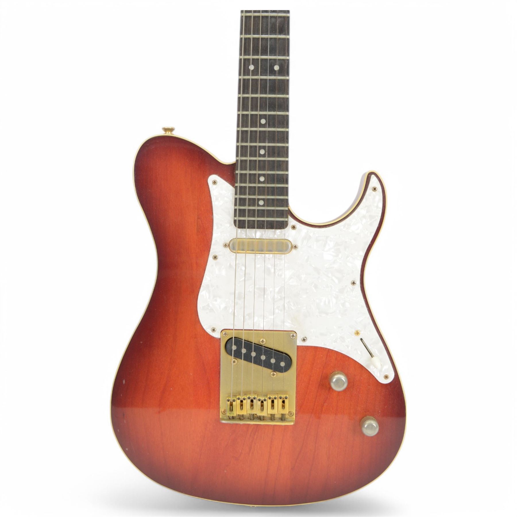 Yamaha Pacifica six-string electric guitar, with maple neck and sunburst finish, serial no. LN12284, L97.5cm