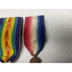 Family group of five WW1 medals for the East Yorkshire regiment comprising trio of 1914-15 Star, British War Medal and Victory medal awarded to 13-368 Pte. C. Padget; and British War Medal and Victory Medal to 201829 Pte. H.W. Padget; all with ribbons (5)