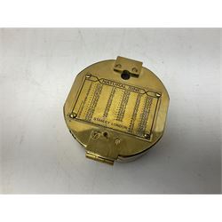 Brass compass marked Stanley London, in wood case