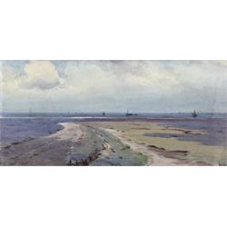 William Bartol Thomas (British 1877-1947): Low Tide, watercolour signed 14cm x 28cm