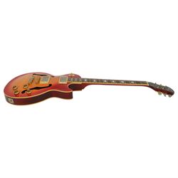 2001 Epiphone Les Paul ES Pro Limited Edition hollow body electric guitar in cherry sunburst finish, made in Korea serial no. U01040599, contained within hard case, guitar length 98.5cm