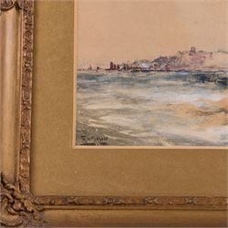 Frank Henry Mason (Staithes Group 1875-1965): Scarborough from Cornelian Bay & Sailing Vessels off the Scarborough Coast, pair watercolours signed 23cm x 34cm (2)