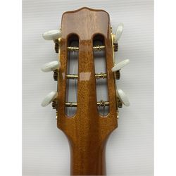 Spanish Gitano Manuel Rodriguez EMC1 Maccaferri acoustic guitar, c2000, the cedar top with D-hole, L98cm overall; in lightweight hard carrying case.