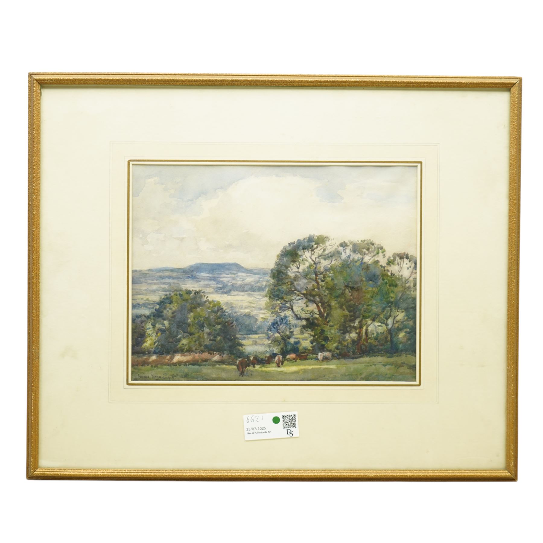 George Graham (British 1881-1949): A Street in France and Rural Landscape, set three watercolours signed and dated max 31cm x 26cm (3)