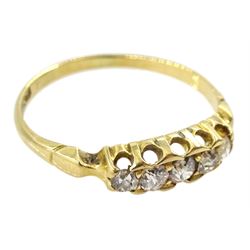 Early 20th century 18ct gold graduating five stone old cut diamond ring