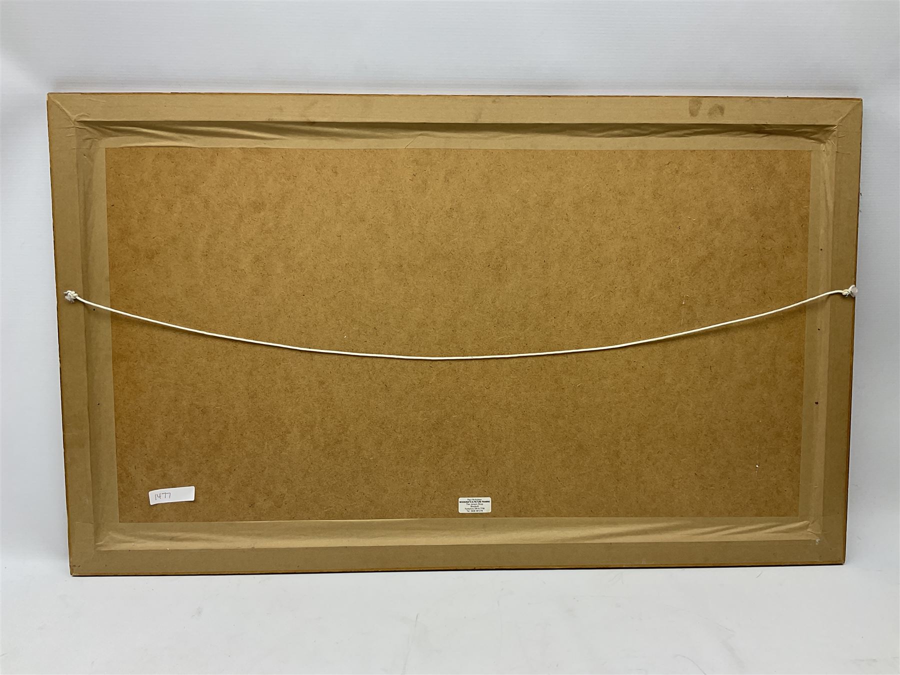 Edwardian shop advertising calendar for Bristow & Co. Ltd Tea Specialists of Hull 1905 depicting a half length portrait of a pensive young lady entitled 'Our Father', 73 x 47cm, oak and gilt frame and After J Stead (British 20th century): 'Bird's Eye View of the Town of Kingston-upon-Hull', reproduction lithograph pub. 1990, 49cm x 87cm (2). NOW UNFRAMED. 