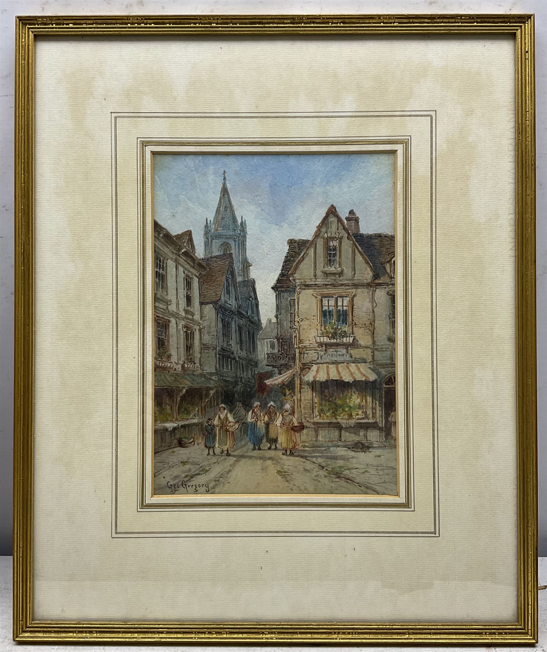 George Gregory (British 1849-1938): French Street Scenes, pair watercolours signed, one titled 'Tréguier - Brittany' verso 24cm x 17cm (2)