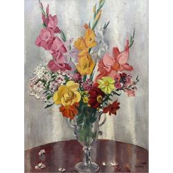 Philip Naviasky (Northern British 1894-1983): Still life Vase of Flowers, oil on canvas signed 75cm x 55cm