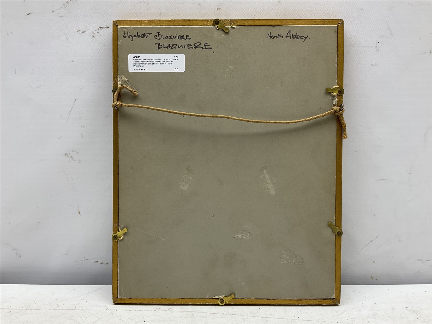 Elizabeth Blaquiere (18th/19th century): 'Neath Abbey' near Swansea Wales, pen ink and monochrome wash titled 15.5cm x 10cm
Provenance: from the collection of Terence G Phillips, Danesbury House, Neath, Glamorgan
