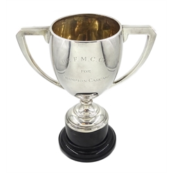 Silver trophy 'The F.M.C. Cup for Champion Carcase', by Mappin & Webb Ltd, Sheffield 1960, approx 11oz   