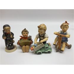 Twenty six Hummel figures by Goebel, to include Fire Fighter, Band Leader and Spring Sowing