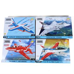 Four Cobi Bricks 1:48 scale Armed Forces model aircraft sets, comprising no. 5850 Eurofigh...