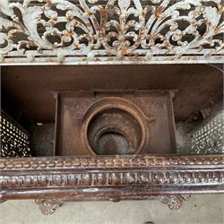 Early 20th century French ornate painted cast iron stove