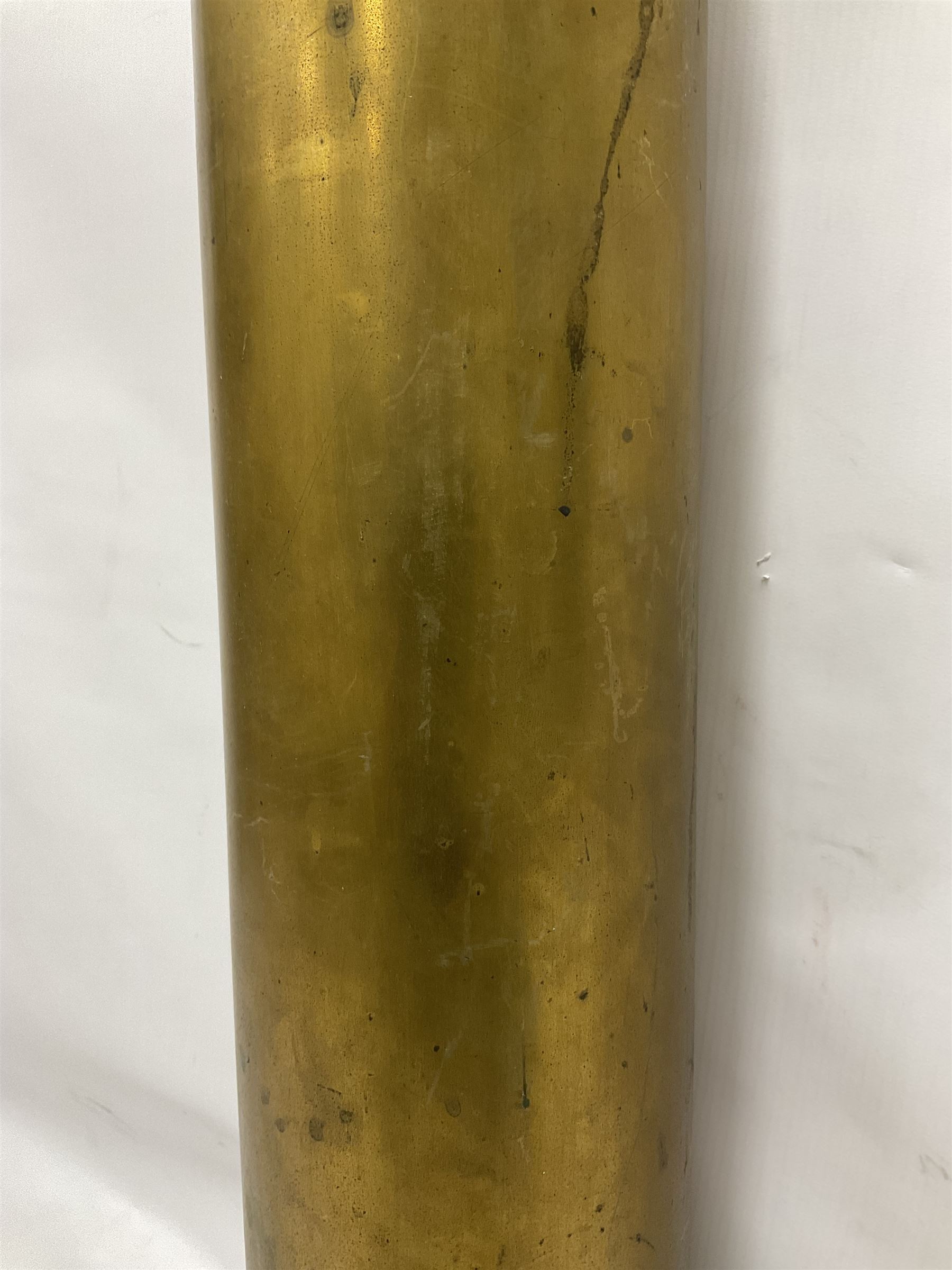 Large brass shell case, H70cm