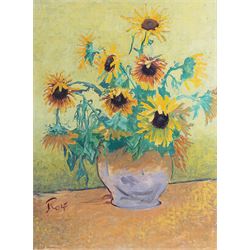 Rolf Harris (Australian 1930-): 'Sunrise - Taj Mahal' 'Rolf on Art - Monet' and 'Rolf on Art - Van Gogh', set of three limited edition giclee prints signed and numbered respectively, largest Sunflowers 66cm x 49cm (3)