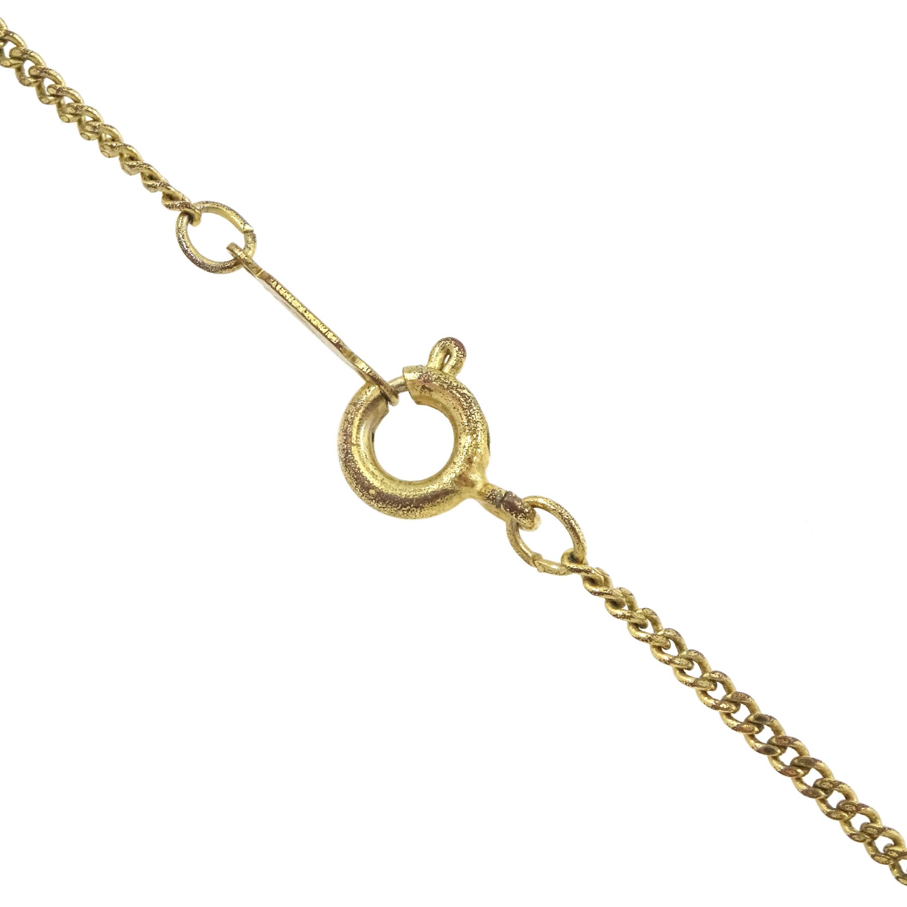 21ct gold heart pendant, on gilt chain