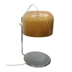 1960s Guzzini style table lamp with plastic lampshade, H51cm