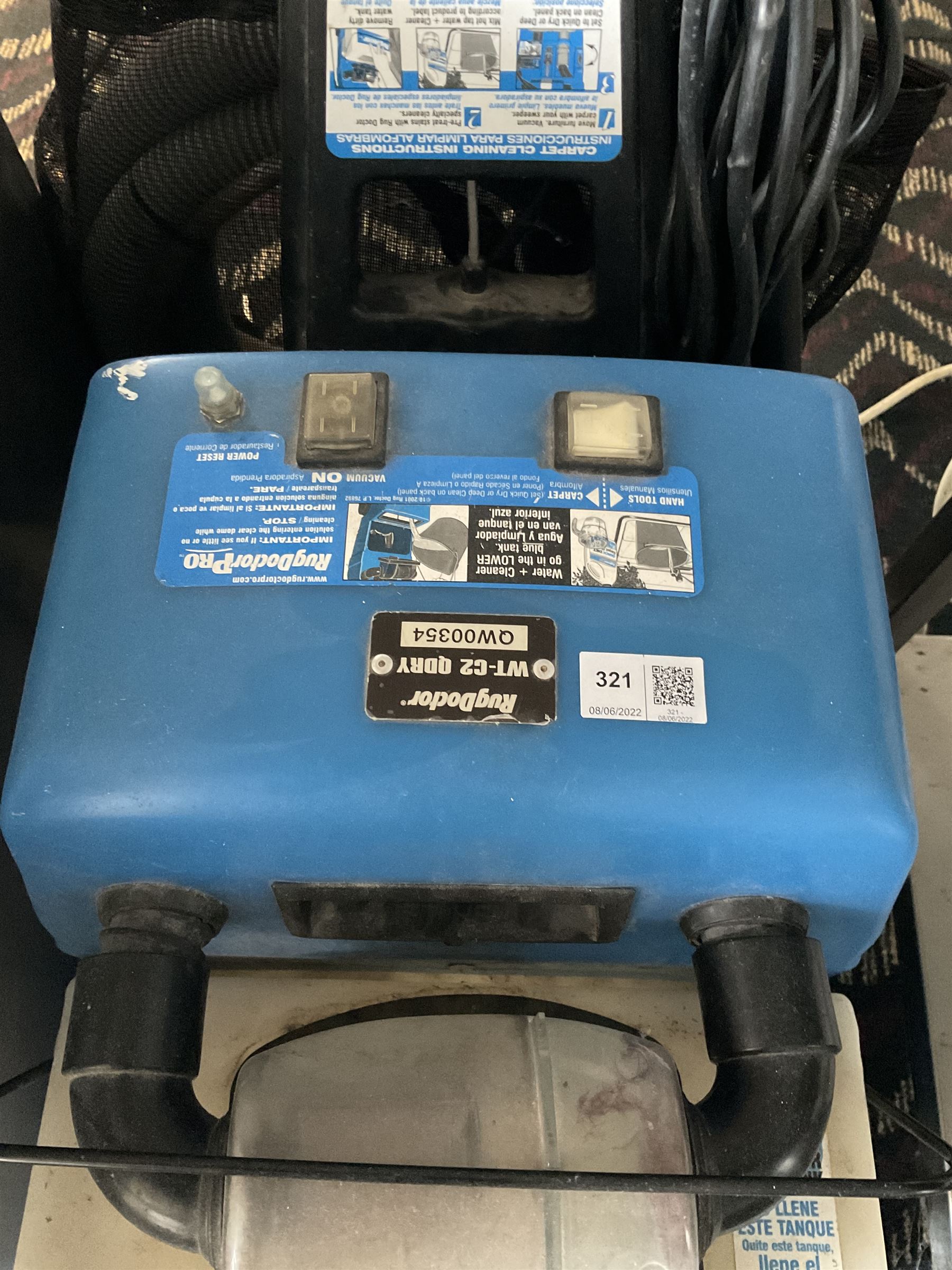 Rug Doctor Pro QW00354 carpet cleaner - requires new cable- LOT SUBJECT TO VAT ON THE HAMMER PRICE - To be collected by appointment from The Ambassador Hotel, 36-38 Esplanade, Scarborough YO11 2AY. ALL GOODS MUST BE REMOVED BY WEDNESDAY 15TH JUNE.