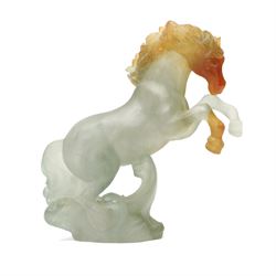 Daum pate de verre rearing horse, from the 'Chevaux De Marly' collection, incised Daum Fra...