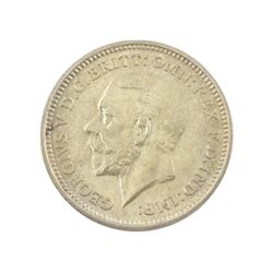 King George V 1927 proof coin set, comprising threepence, sixpence, one shilling, florin, halfcrown and 'wreath' crown, cased