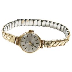 Rotary 9ct gold ladies manual wind wristwatch, on expanding gilt strap and another 9ct gold wristwatch on 9ct gold expanding strap, both hallmarked