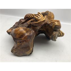 Chinese root carving of a sage, H15cm