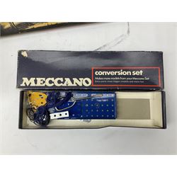 Meccano - Set No.5 with instruction booklets and Set 1+1X Conversion Set; both boxed; Adman Grandstand TV Game; boxed; Parker Colditz Board Game; and four Waddingtons Board Games including Cube Fusion, Totopoly, Golf Winks and Buccaneer; all boxed (8)