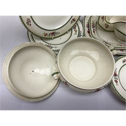 Copeland Spode, Spode's Glory pattern part dinner service, comprising two covered tureens, six dinner plates, six side plates, six dessert plates, sauce jug, three serving dishes of various sizes   
