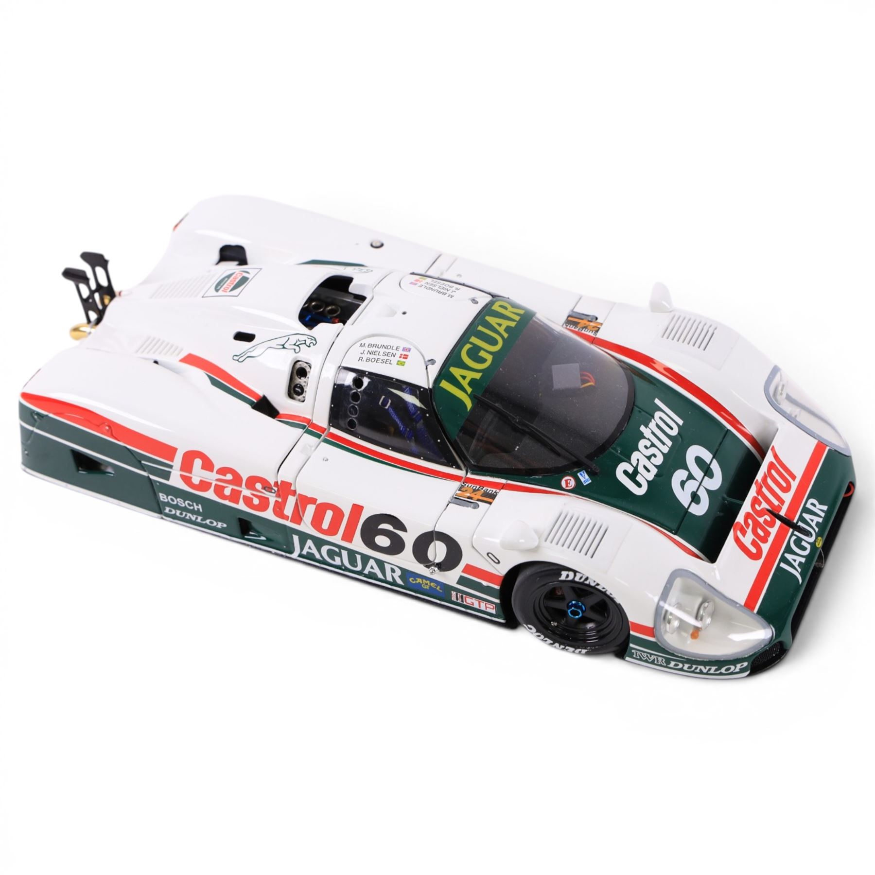 Motorbox Exoto Jaguar XJR-9 IMSA, in white, green and red Castrol livery #60, boxed