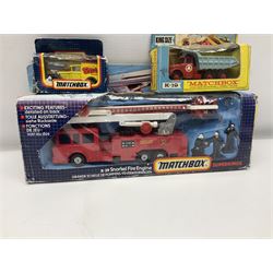 Various makers - Matchbox Superkings Snorkel Fire-Engine No.K-39 and King Size Scammell Tipper Truck No.K-19; both boxed; and large quantity of unboxed, playworn and repainted models by Dinky, Corgi, Lesney, EFE, Micromachines etc