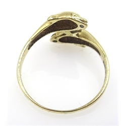  9ct gold dolphin ring, hallmarked  