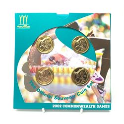 Royal Mint 2002 Manchester Commonwealth Games 'The Official Souvenir Coin Set' of four two pound coins, in card folder