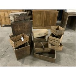 Twelve vintage wine and advertising boxes, Caley’s Cider, Hudsons Soap etc (12) - THIS LOT IS TO BE COLLECTED BY APPOINTMENT FROM THE OLD BUFFER DEPOT, MELBOURNE PLACE, SOWERBY, THIRSK, YO7 1QY