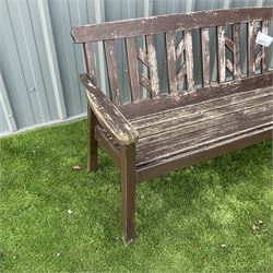 Brown painted plank bench - THIS LOT IS TO BE COLLECTED BY APPOINTMENT FROM DUGGLEBY STORAGE, GREAT HILL, EASTFIELD, SCARBOROUGH, YO11 3TX
