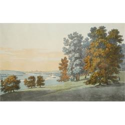 Joseph Constantine Stadler (British 1755-1828) after Joseph Farington RA (British 1747-1821): 'Blenheim', 'Petworth', 'Pope's House', and 'View from Nuneham', set of four late 18th century aquatint engravings with hand-colouring pub. 1793, 22cm x 33cm (4)