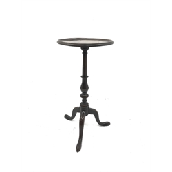 George III mahogany pedestal wine table, D37cm, H71cm