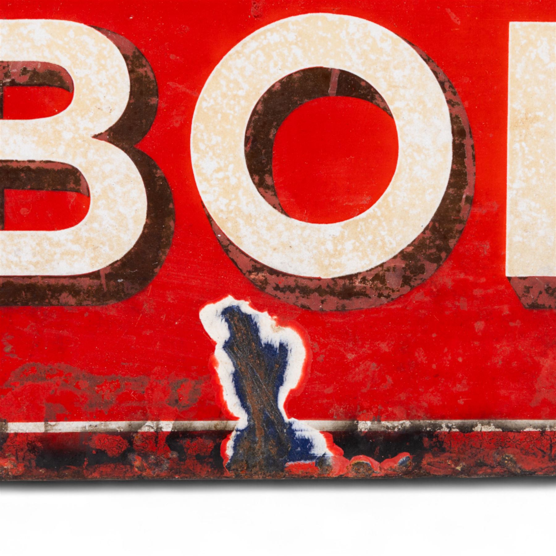 Grand Opera House Scarborough enamel sign, rectangular sign with white lettering and border on a red ground, H31cm, W107cm