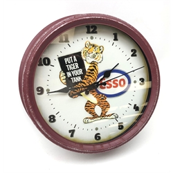  Reproduction Esso 'Put a Tiger in Your Tank' circular wall clock D30cm  